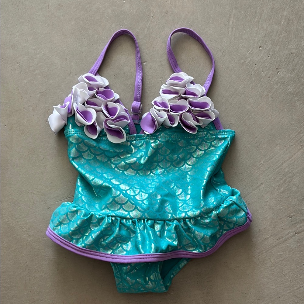 NWOT Floatimini shimmery Mermaid one piece toddler swimsuit size 2T